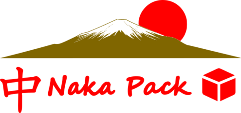 Logo Naka Pack com Kanji Japonês e Monte Fuji ao Fundo
