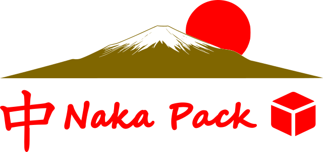 Logo Naka Pack com Kanji Japonês e Monte Fuji ao Fundo